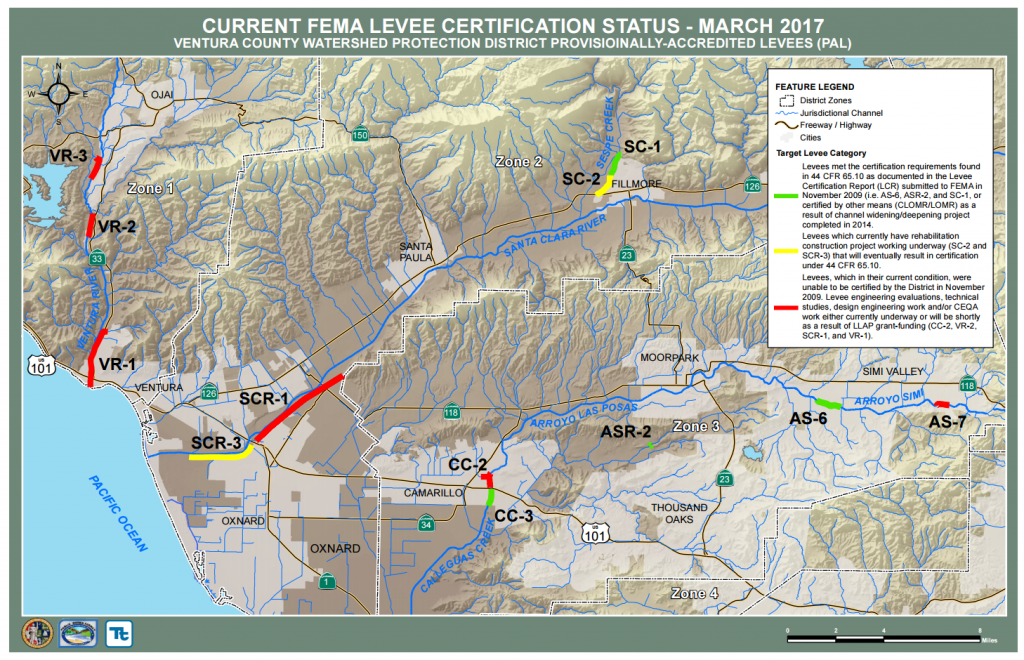 VC Watershed Protection District - Fema Levee Certification Status March 2017